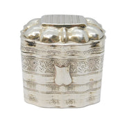 19th Century Dutch Sterling Silver Peppermint Box Antique 1849 Floral Pattern