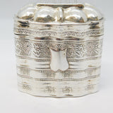 19th Century Dutch Sterling Silver Peppermint Box Antique 1849 Floral Pattern