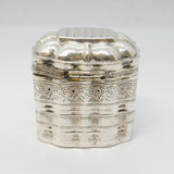 19th Century Dutch Sterling Silver Peppermint Box Antique 1849 Floral Pattern