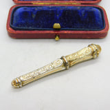 Victorian Dutch Sterling Silver Gilt Floral Pattern Needle Case c1880 Antique