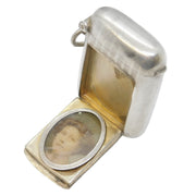 Sterling Silver Compartment Locket Vesta Case Antique 1912 Birmingham Art Deco
