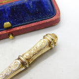 Victorian Dutch Sterling Silver Gilt Floral Pattern Needle Case c1880 Antique