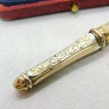 Victorian Dutch Sterling Silver Gilt Floral Pattern Needle Case c1880 Antique