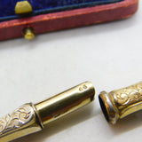 Victorian Dutch Sterling Silver Gilt Floral Pattern Needle Case c1880 Antique