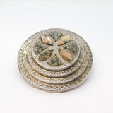 Victorian Scottish Sterling Silver, Agate, Granite Kilt Brooch Pin Antique c1860