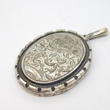 Victorian Large Sterling Silver Aesthetic Bird Sweetheart Locket Antique c1880