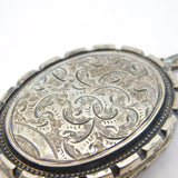 Victorian Large Sterling Silver Aesthetic Bird Sweetheart Locket Antique c1880