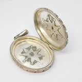 Victorian Large Sterling Silver Aesthetic Bird Sweetheart Locket Antique c1880