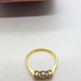 Victorian 18ct Gold & 0.2ct Diamond Three Stone Ring c1880 Antique