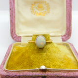Victorian 18ct Yellow Gold Cabochon Ethiopian Opal Band Ring Antique c1880