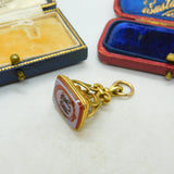 Georgian 18ct Yellow Gold Carved Sardonyx Buckle Fob Seal Antique c1820