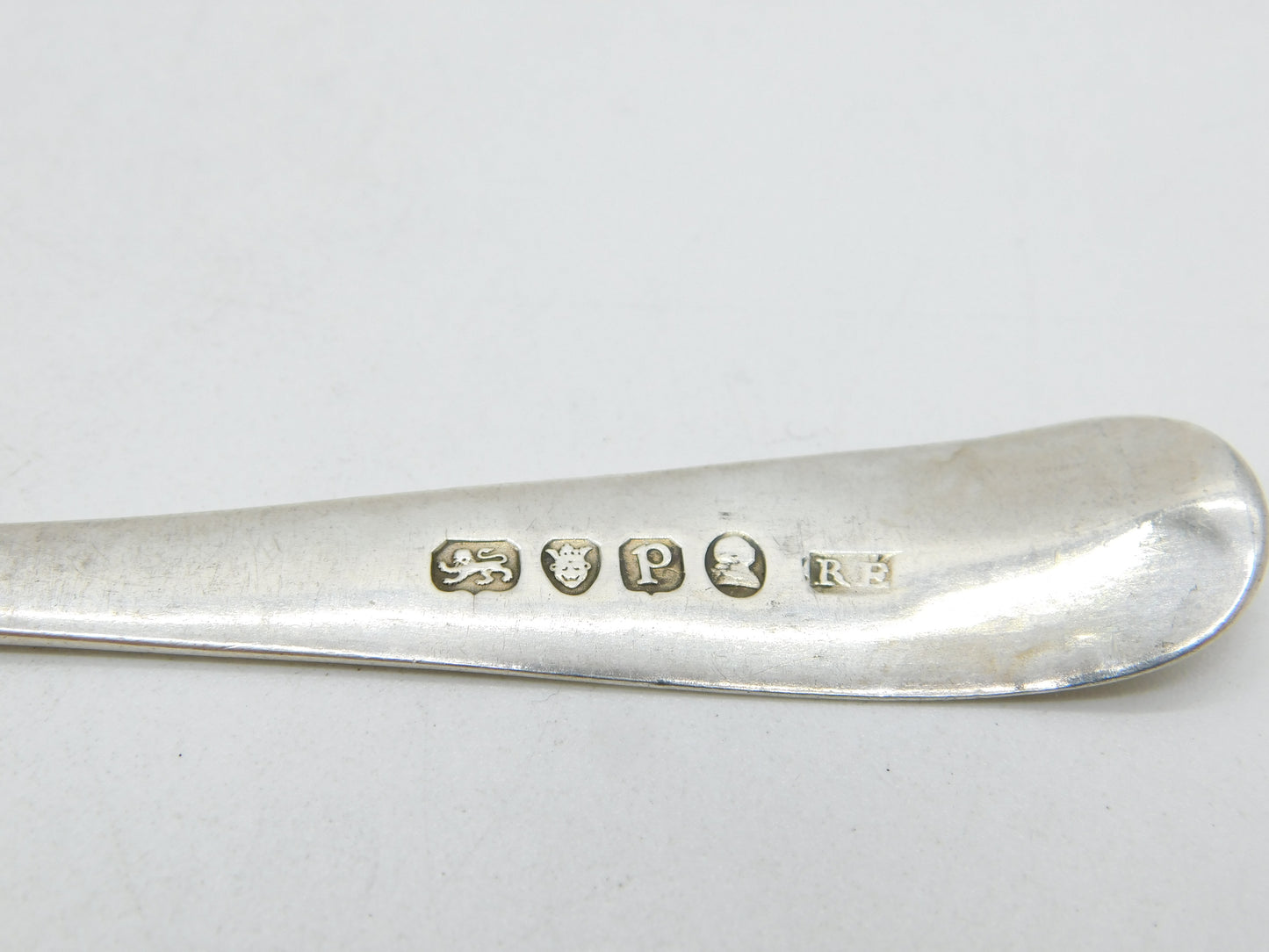 George III Sterling Silver Fern Leaf Bowl Serving Spoon Antique 1790 London