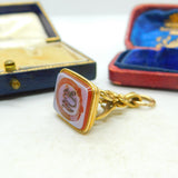 Georgian 18ct Yellow Gold Carved Sardonyx Buckle Fob Seal Antique c1820