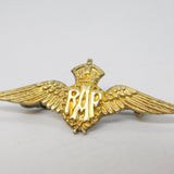 WWII 9ct Gold Fronted Silver RAF Wings Sweetheart Brooch Antique c1940