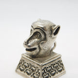 20th Century Chinese White Metal Year of the Monkey Seal Fob Pendant Antique