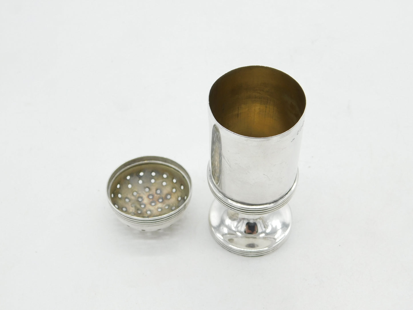 Early-Victorian Sterling Silver Pedestal Pepper Shaker Antique 1838 London