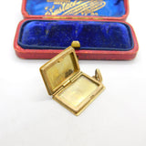 9ct Yellow Gold Floral Swirl Pattern Book Locket Pendant 1975 Birmingham Vintage
