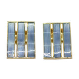 Norwegian Sterling Silver Blue Enamel Clip-On Earrings Antique c1930 Ivar T. Holth