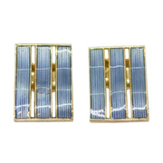 Norwegian Sterling Silver Blue Enamel Clip-On Earrings Antique c1930 Ivar T. Holth