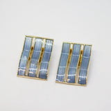 Norwegian Sterling Silver Blue Enamel Clip-On Earrings Antique c1930 Ivar T. Holth
