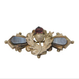 Edwardian Sterling Silver, Montrose Agate Scottish Thistle Brooch Antique 1908 Birmingham