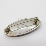 TLM Sterling Silver Morpho Butterfly Wing Set Island Scene Brooch Antique c1930
