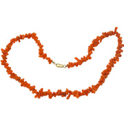9ct Gold & Graduated Red Coral Set Necklace Antique c1920 Art Deco