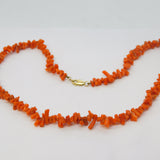 9ct Gold & Graduated Red Coral Set Necklace Antique c1920 Art Deco