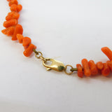 9ct Gold & Graduated Red Coral Set Necklace Antique c1920 Art Deco