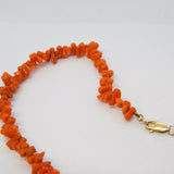 9ct Gold & Graduated Red Coral Set Necklace Antique c1920 Art Deco