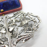 Sterling Silver Heart & Swallow Sweetheart Nurses Buckle 1993 London Vintage