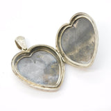 Victorian Sterling Silver Aesthetic Pattern Heart Locket Pendant Antique c1890