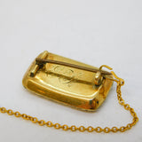 George III 14ct Gold, Blonde Hair Set Engraved Mourning Brooch Antique c1820