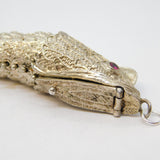 Large Sterling Silver Articulated Flapping Fish Pill Box Pendant Vintage 1976 London