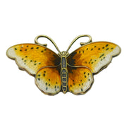 Norwegian Sterling Silver Gilt & Enamel Butterfly Brooch Pin Antique c1920 Deco