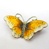 Norwegian Sterling Silver Gilt & Enamel Butterfly Brooch Pin Antique c1920 Deco