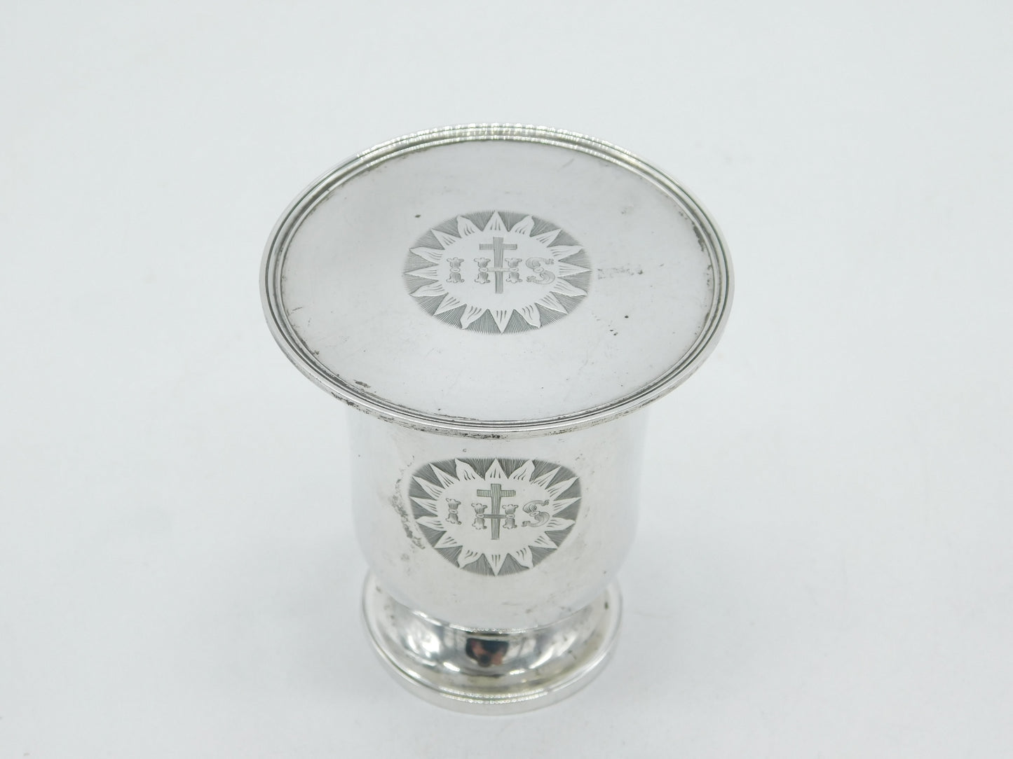William IV Sterling Silver Travelling Communion IHS Engraved Set Antique 1832 London