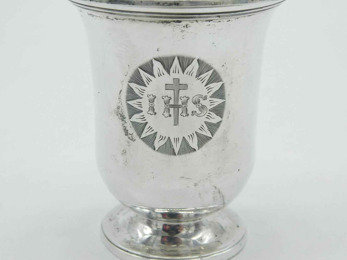 William IV Sterling Silver Travelling Communion IHS Engraved Set Antique 1832 London