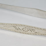 George III Hester Bateman Sterling Silver Bright Cut Sugar Tongs Antique c1770