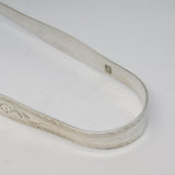 George III Hester Bateman Sterling Silver Bright Cut Sugar Tongs Antique c1770