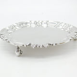Sterling Silver Salver Tray Art Nouveau Form Antique 1912 Sheffield Hutton