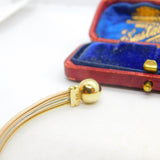 Tri-Colour 9ct Yellow, Rose, White Gold Bangle Bracelet Vintage c1980