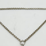 Victorian Sterling Silver Ivy Leaf Pattern Locket Necklace Antique c1880