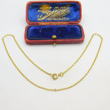 14ct Yellow Gold Cable Link Chain Necklace 15" Length Antique c1930 Art Deco