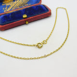 14ct Yellow Gold Cable Link Chain Necklace 15" Length Antique c1930 Art Deco