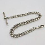Sterling Silver Graduating Albert Watch Chain Antique 1913 Birmingham Deco