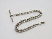Sterling Silver Graduating Albert Watch Chain Antique 1913 Birmingham Deco