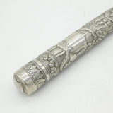 19th Century Anglo-Indian Colonial Sterling Silver Parasol or Fly Swat Handle Antique c1880