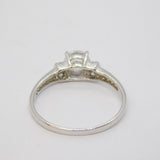 9ct White Gold & Brilliant Cut Spinel Solitaire Dress Ring Vintage c1990