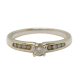 9ct White Gold & 0.33ct Diamond Solitaire Ring Vintage c1990 London